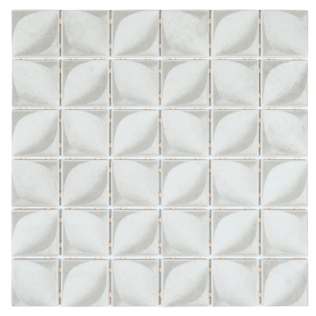 Sagrada Recycled Glass Flor White Mosaic Tile | Tile Club