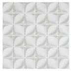 Sagrada Recycled Glass Flor White Mosaic Tile | Tile Club