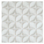 Sagrada Recycled Glass Flor White Mosaic Tile | Tile Club