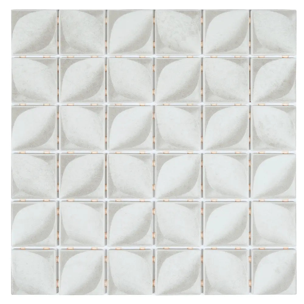 Sagrada Recycled Glass Flor White Mosaic Tile | Tile Club