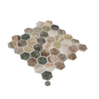 Sagrada Recycled Glass Multicolor Hexagon Mosaic Tile | Tile Club