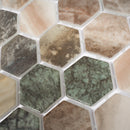 Sagrada Recycled Glass Multicolor Hexagon Mosaic Tile | Tile Club