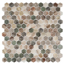 Sagrada Recycled Glass Multicolor Hexagon Mosaic Tile | Tile Club