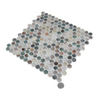 Sagrada Recycled Glass Multicolor Penny Round Tile | Tile Club