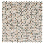 Sagrada Recycled Glass Multicolor Penny Round Tile | Tile Club