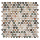 Sagrada Recycled Glass Multicolor Penny Round Tile | Tile Club