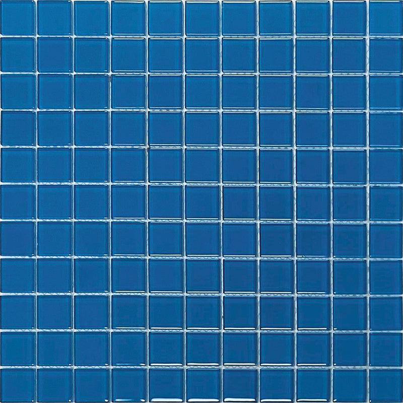 Glacier Ocean Blue Square Polished Glass Tile
