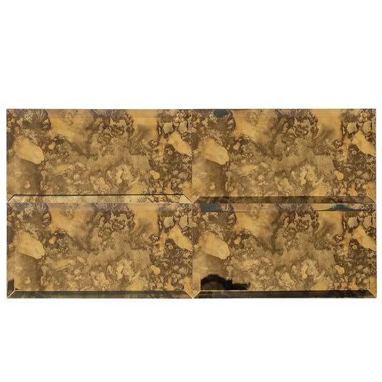 3x6 Beveled Antique Gold Mirror Glass Subway Tile | Tile Club