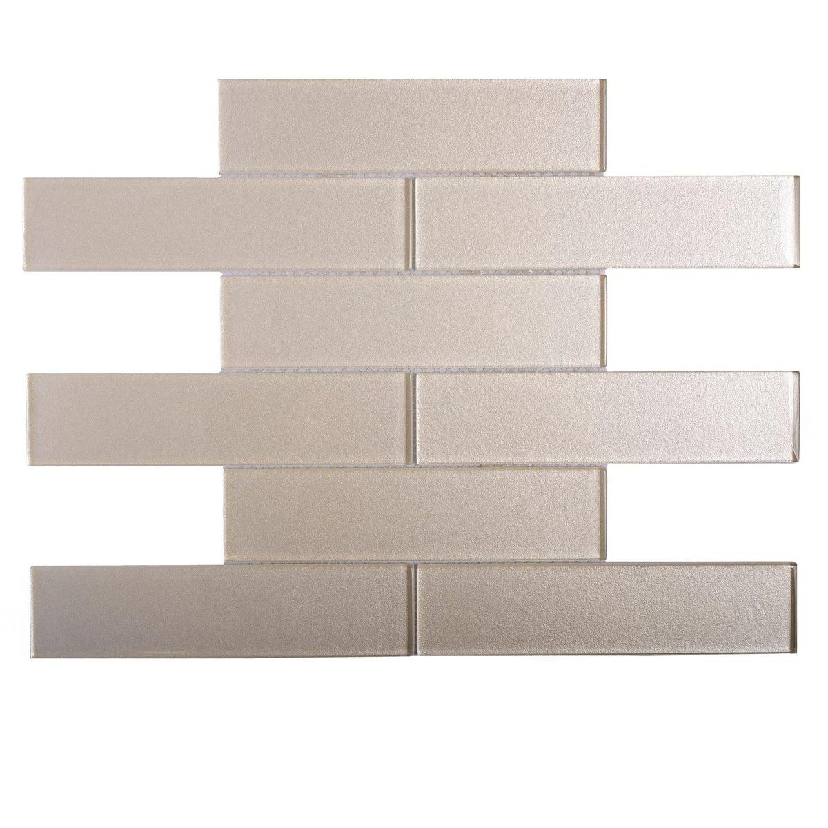 Stardust Ice 2X8 Glass Mosaic Tile