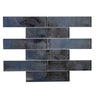 Stardust Blue Glass Mosaic Subway Tile 2X8