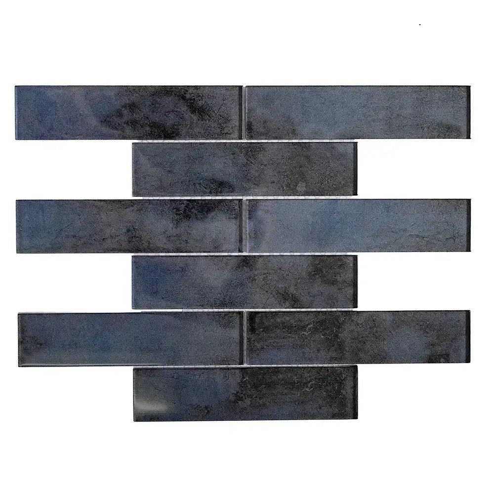 Stardust Blue Glass Mosaic Subway Tile 2X8 | Tile Club