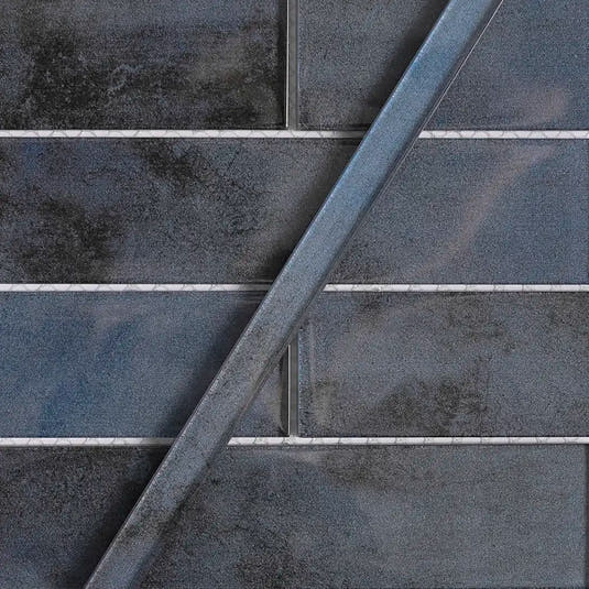 Stardust Blue Glass Mosaic Subway Tile 2X8 | Tile Club