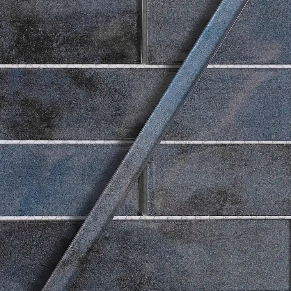 Stardust Blue Glass Mosaic Subway Tile 2X8 | Tile Club