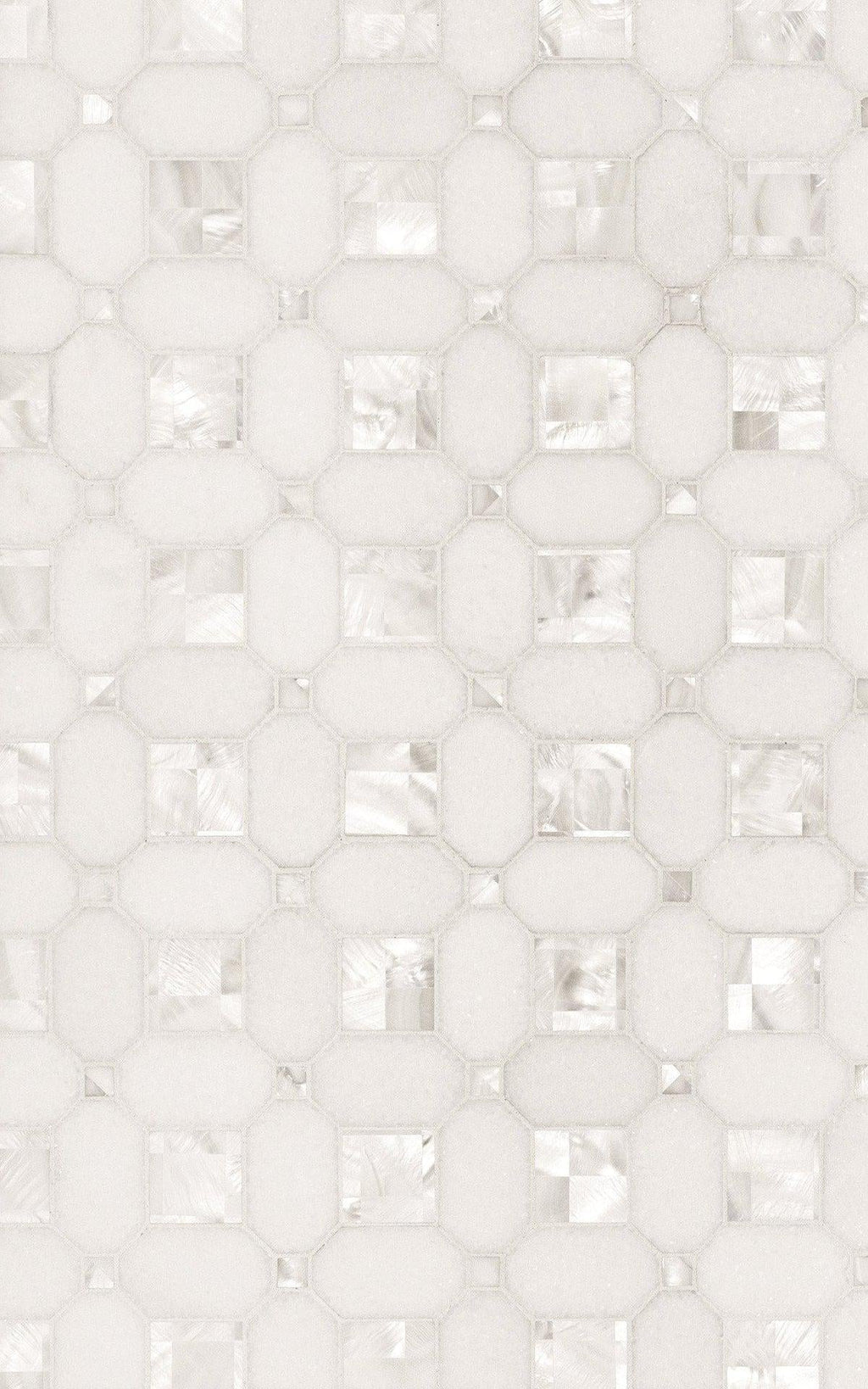 Geometric Pearl White Thassos Shell Tile