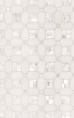 Geometric Pearl White Thassos Shell Tile