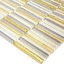 Waterfall Gold Linear Glass Mosaic Tile | Tile Club
