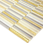 Waterfall Gold Linear Glass Mosaic Tile | Tile Club