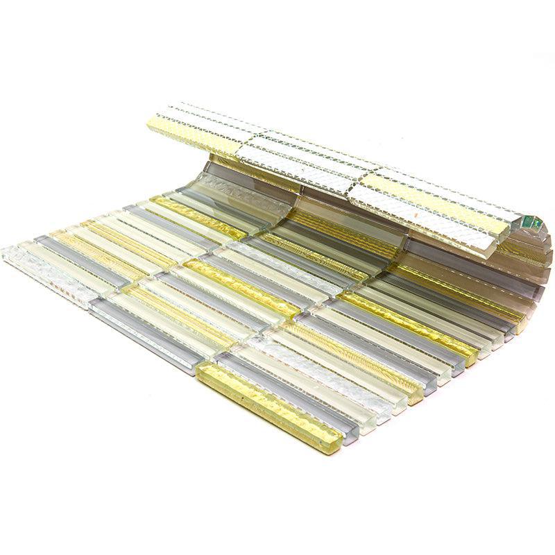 Waterfall Gold Linear Glass Mosaic Tile | Tile Club