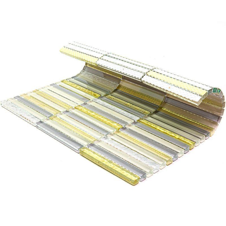 Waterfall Gold Linear Glass Mosaic Tile | Tile Club
