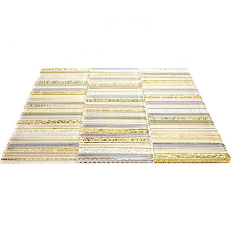 Waterfall Gold Linear Glass Mosaic Tile | Tile Club