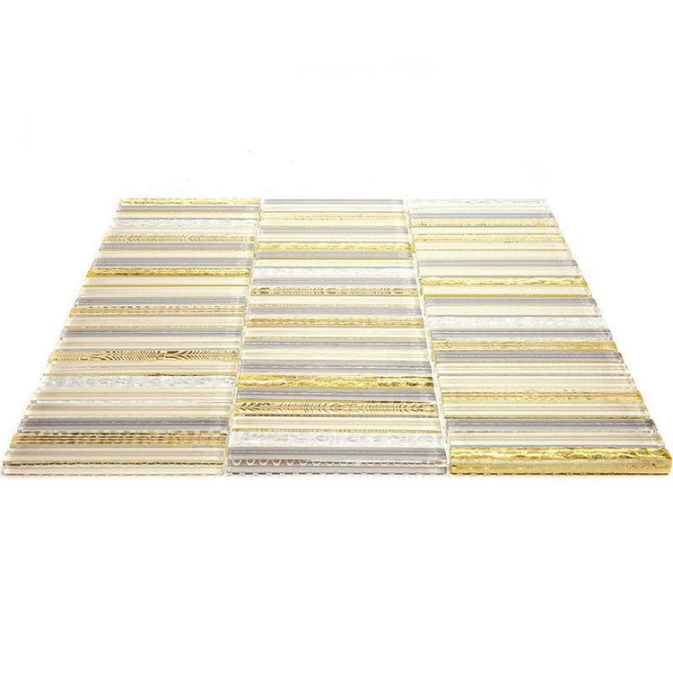 Waterfall Gold Linear Glass Mosaic Tile | Tile Club
