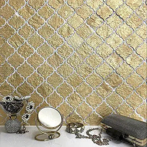 Gold Arabesque Mosaic Tile | Tile Club