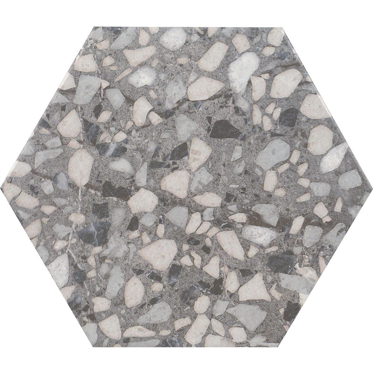 Granite Gray Terrazzo Hex Porcelain Tile
