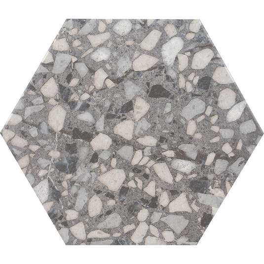 Granite Gray Terrazzo Hex Porcelain Tile