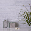 limestone grey subway tile backsplash