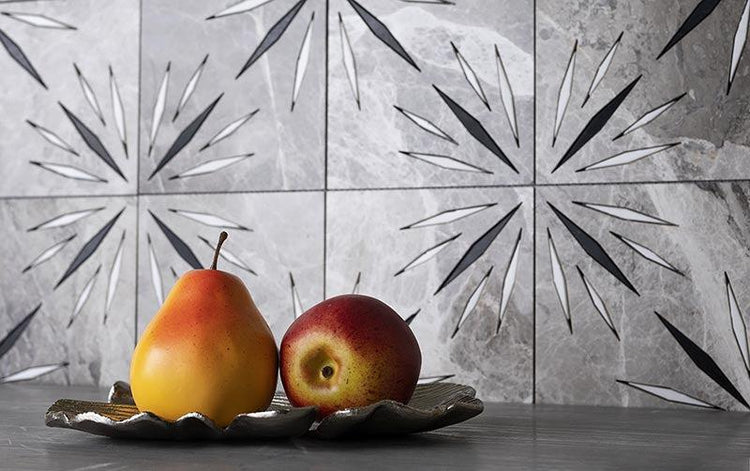 Grey Sparkle Waterjet Marble Mosaic Tile | Tile Club