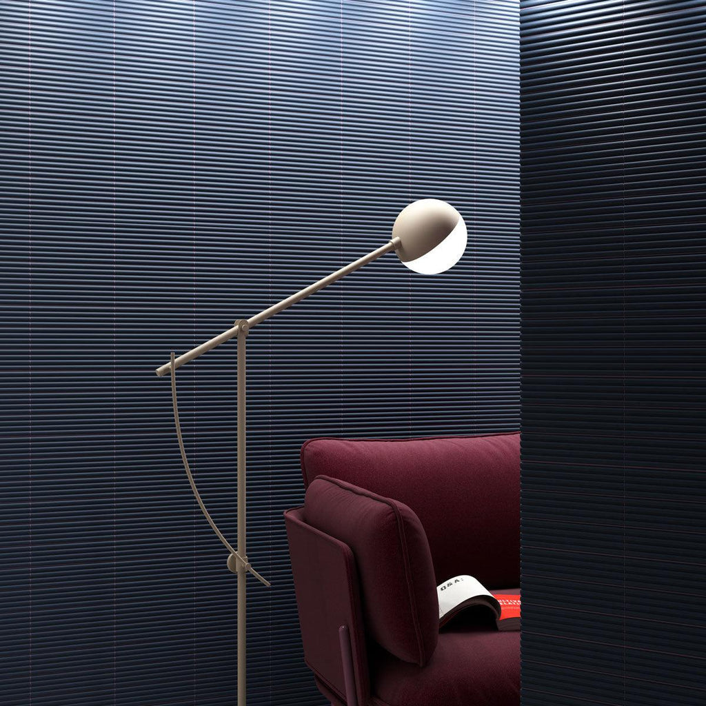 Groove Navy Deco Matte Ceramic Subway Tile | Tile Club