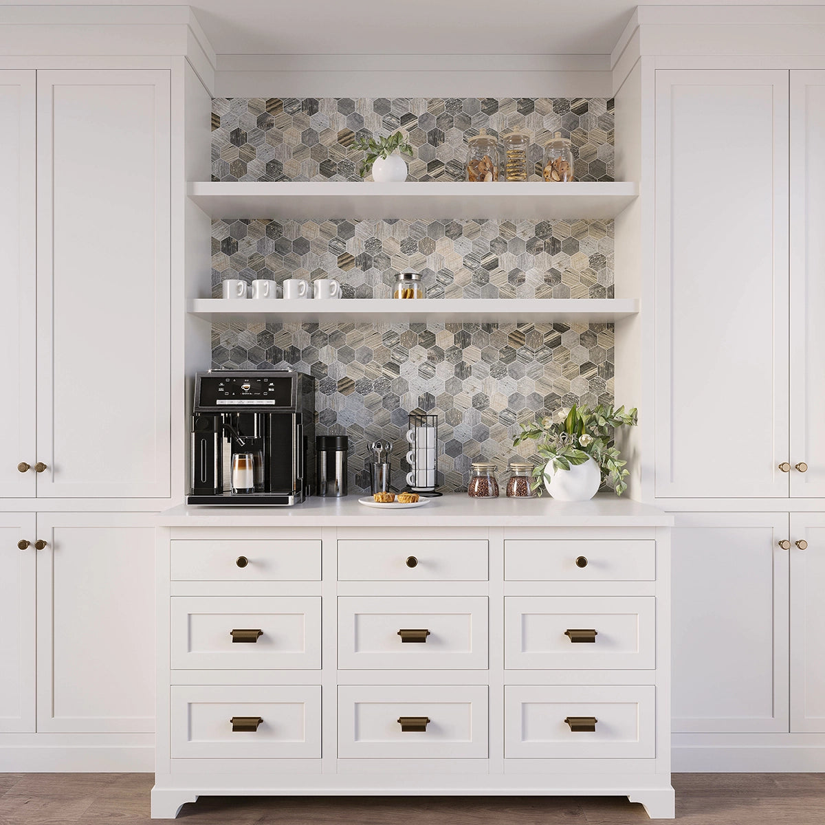 Gems Hex Agata Reclaimed Wood Look Tile | Tile Club