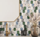 Geometria Marble Multicolor Picket Mosaic Tile | Tile Club