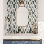 Geometria Marble Multicolor Picket Mosaic Tile | Tile Club