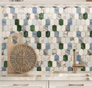 Geometria Marble Multicolor Picket Mosaic Tile | Tile Club