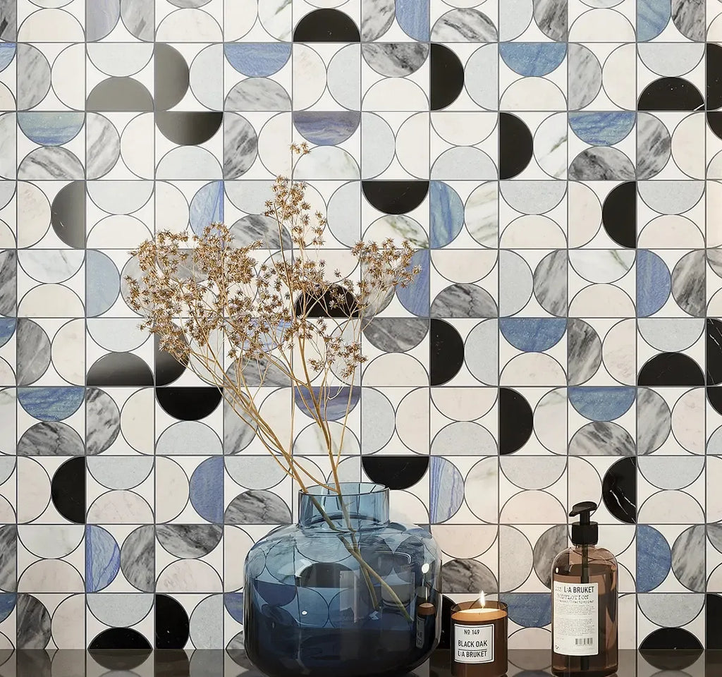 Geometria Marble Semi Moon Mosaic Tile | Tile Club