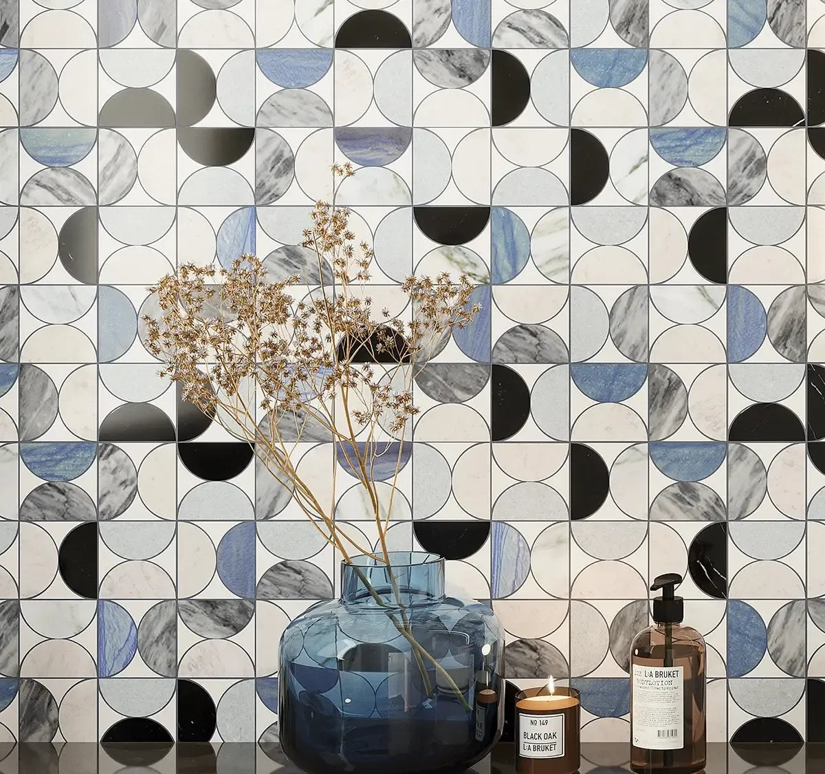 Geometria Marble Semi Moon Mosaic Tile | Tile Club