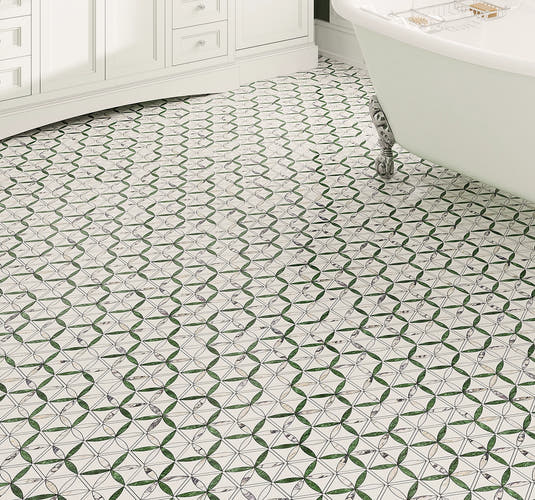 Colorful marble star mosaic bathroom floor tile