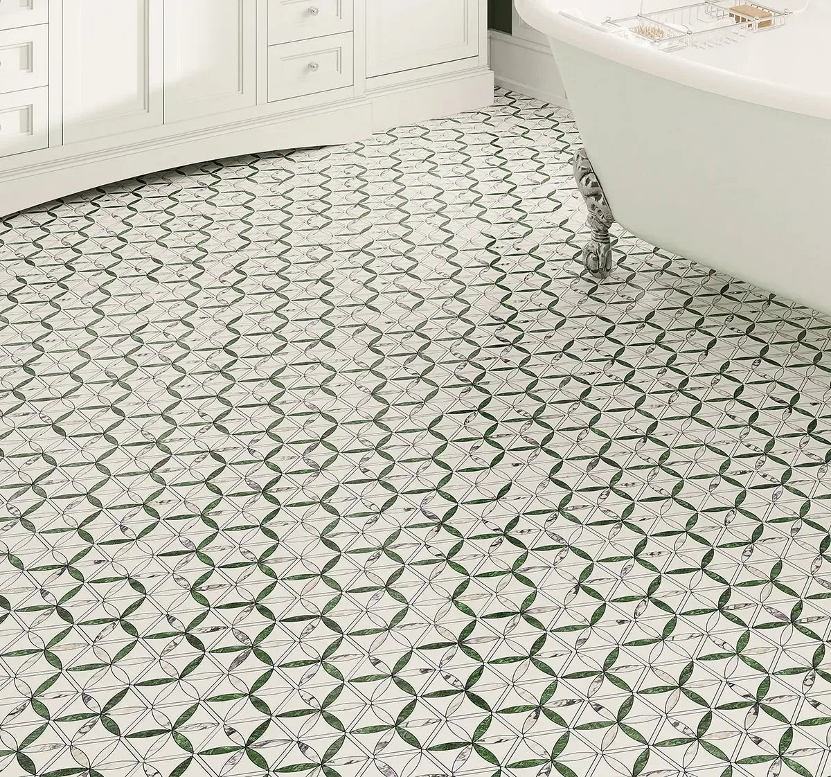 Colorful marble star mosaic bathroom floor tile