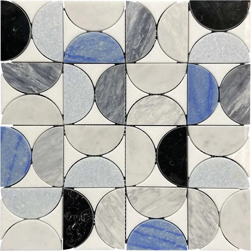 Geometria Marble Semi Moon Mosaic Tile | Tile Club