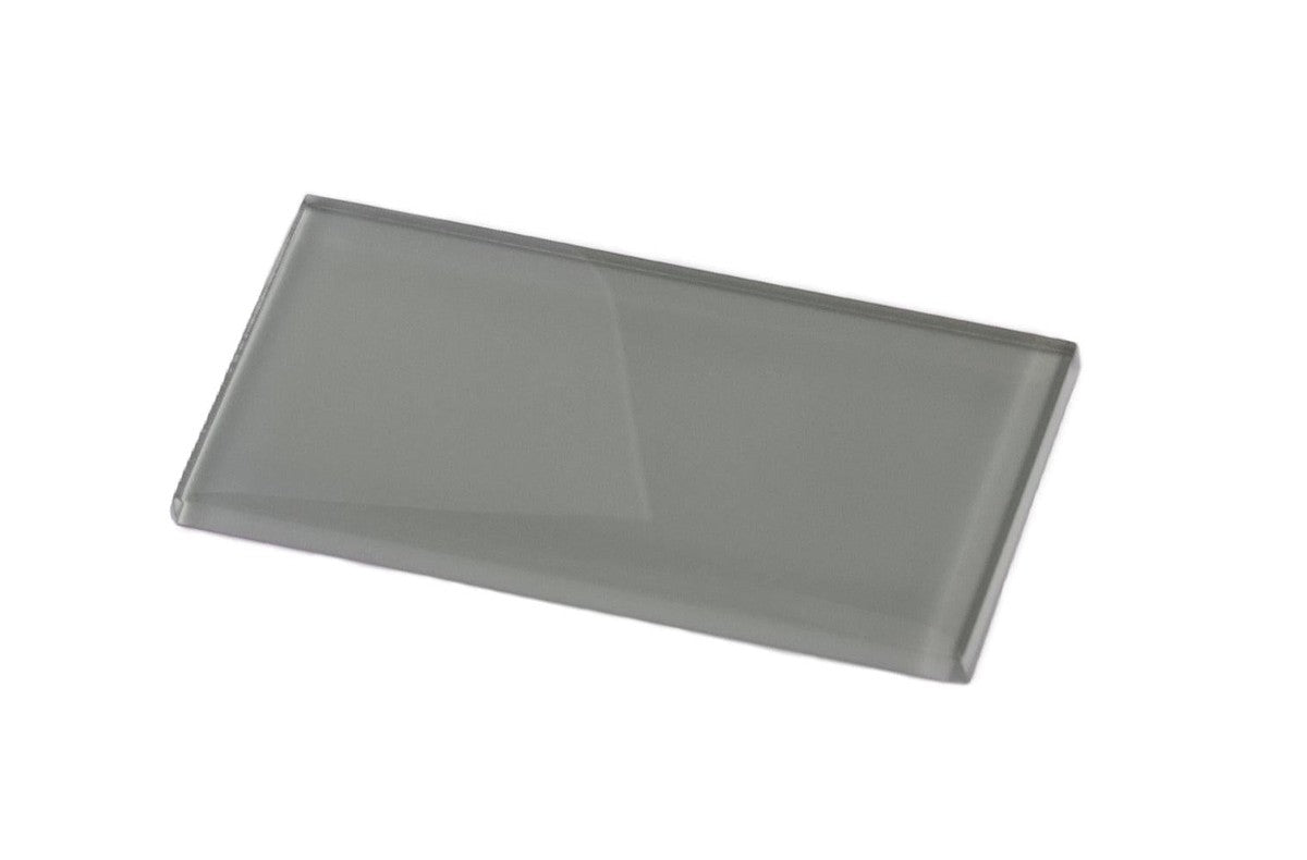 Glacier Gray 3X6 Polished Glass Tile Sample