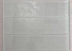 polished White glass subway tile