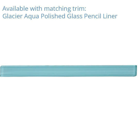 Glacier Aqua 3X12 Polished Glass Tile | Tile Club