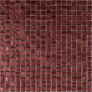 Foiled Burgundy Squares Glass Tile Sample