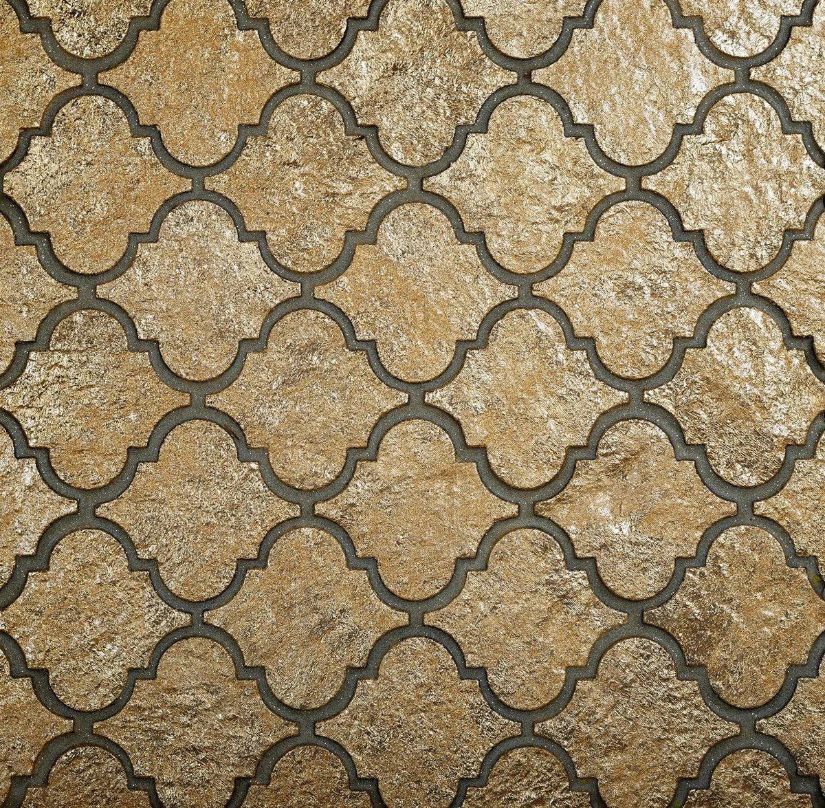12" x 12" Gold Arabesque Mosaic Tile | Tile Club