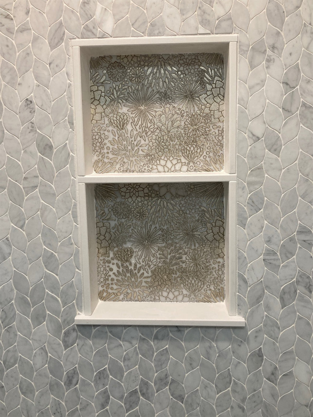 White Carrara Leaves Mosaic Tiles | Tile Club