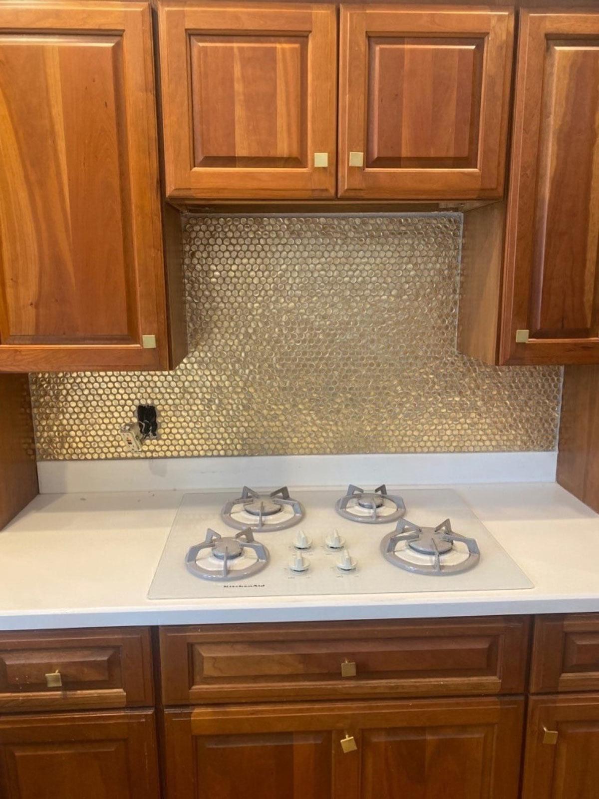 Gold Glass Penny Round Mosaic Tile | Tile Club