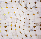 Abstract Marble and Brass Tile with Calacatta Gold