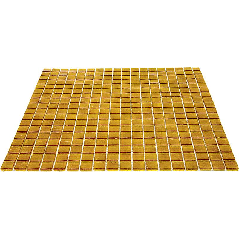 Golden Brown Squares Glass Tile | Tile Club