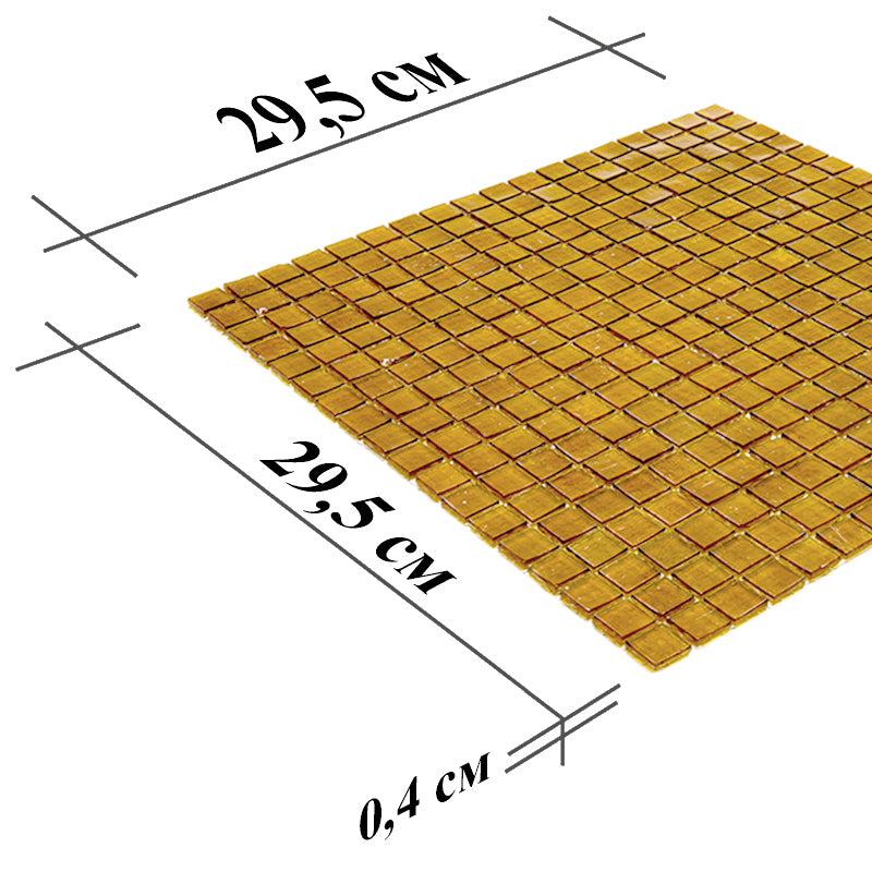 Golden Brown Squares Glass Tile | Tile Club